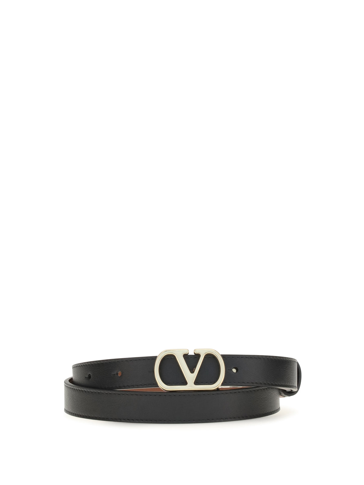 Valentino Garavani Reversible VLogo Signature Belt - Black/Deep Caramel