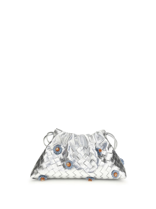 BOTTEGA VENETA Dustbag Clutch Bag with floral appliqués