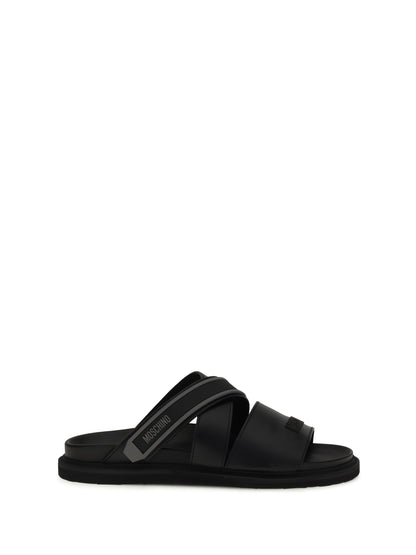 MOSCHINO Flat leather Sandals