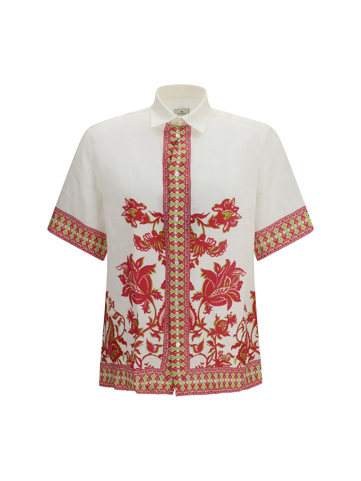 Etro Linen shirt with floral print and short sleeves - X0860