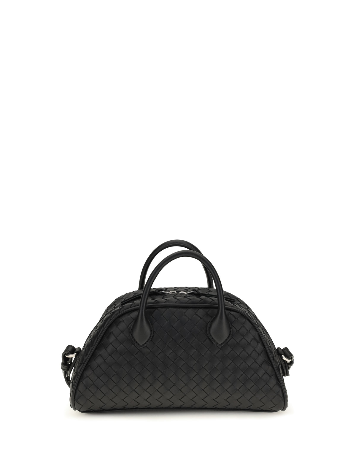 Bottega Veneta Small Intrecciato leather Bauletto Handbag - Black-Silver