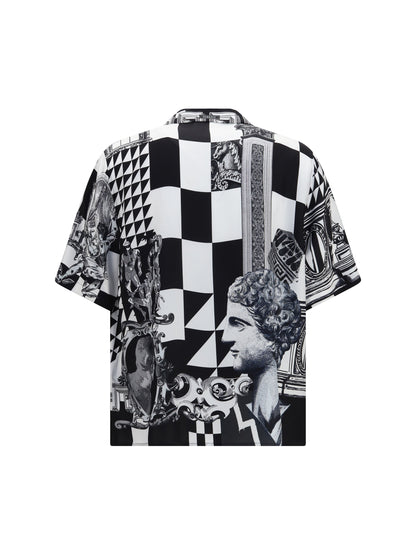 Versace Printed silk twill Shirt - Nero+Bianco