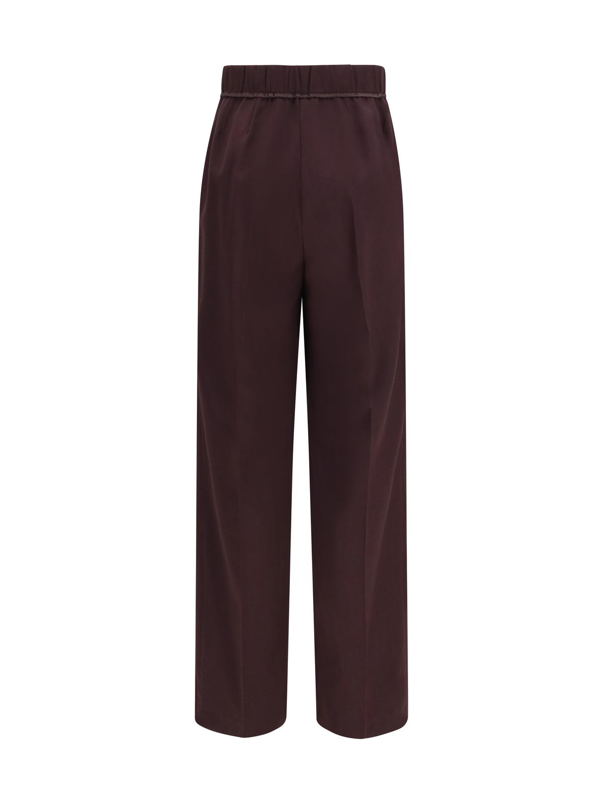 Forte_forte High waisted grain de poudre Pants - Burgundy