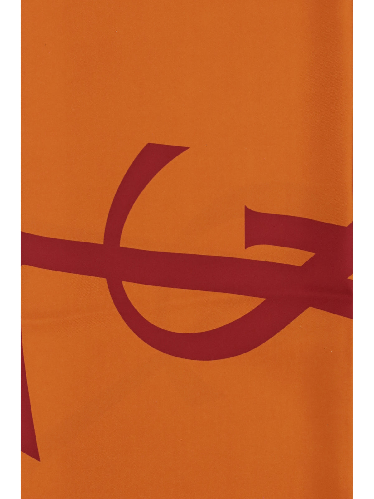 Saint Laurent Cassandre square silk twill Scarf - Orange/Burgundy