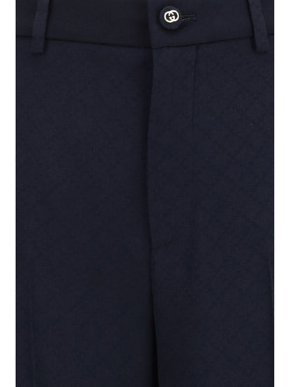 Gucci Diamond-jacquard Pants - Blue Japan
