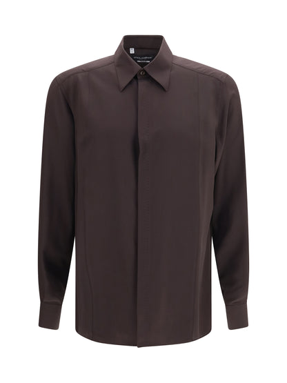 Dolce & Gabbana Martini crêpe de chine Shirt - Testa Di Moro