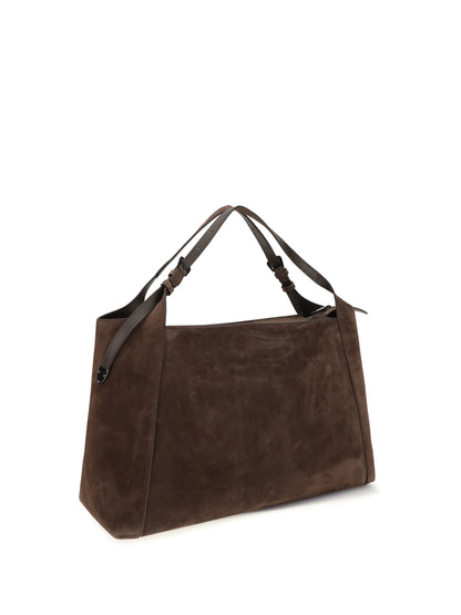 Brunello Cucinelli Sartorial suede Shoulder Bag - Espresso