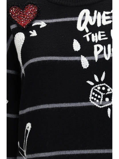 Pinko Andros wool Sweater - Black/Grey/White