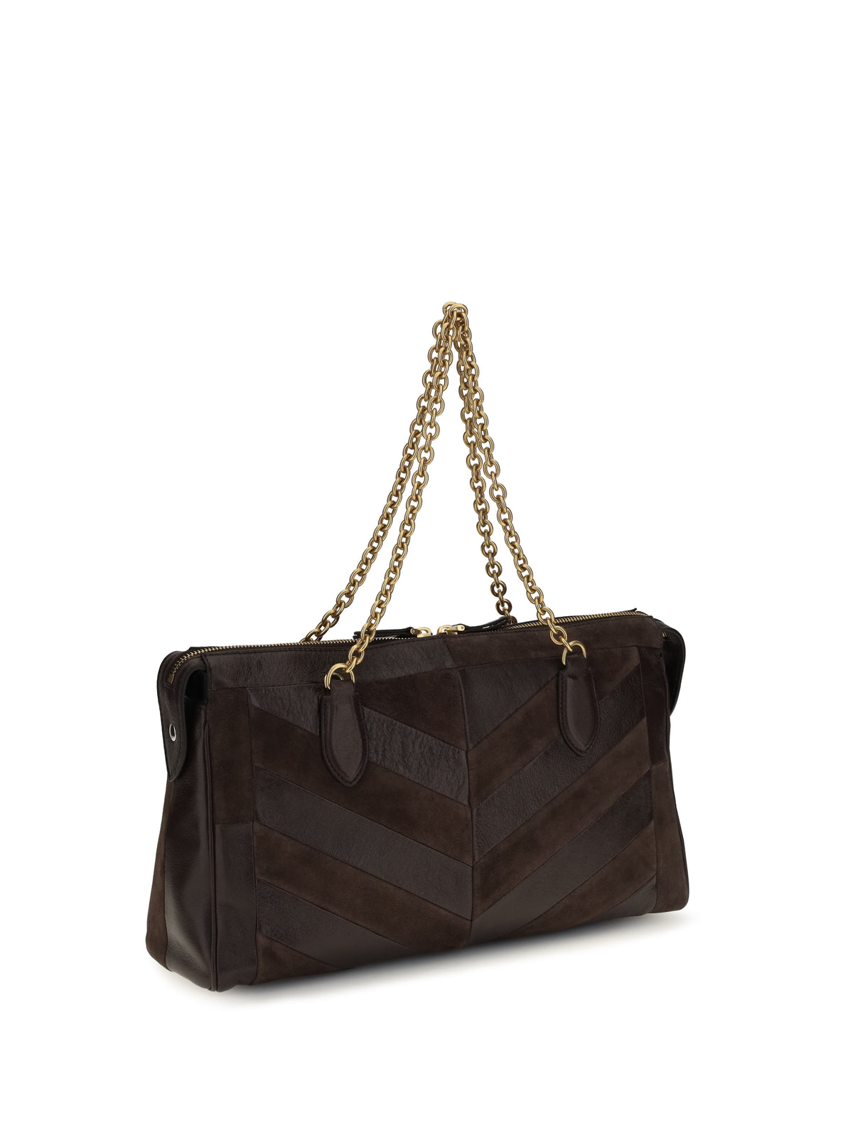 Valentino Garavani Medium Panthea Shoulder Bag - Ebony Brown/Oak Brown