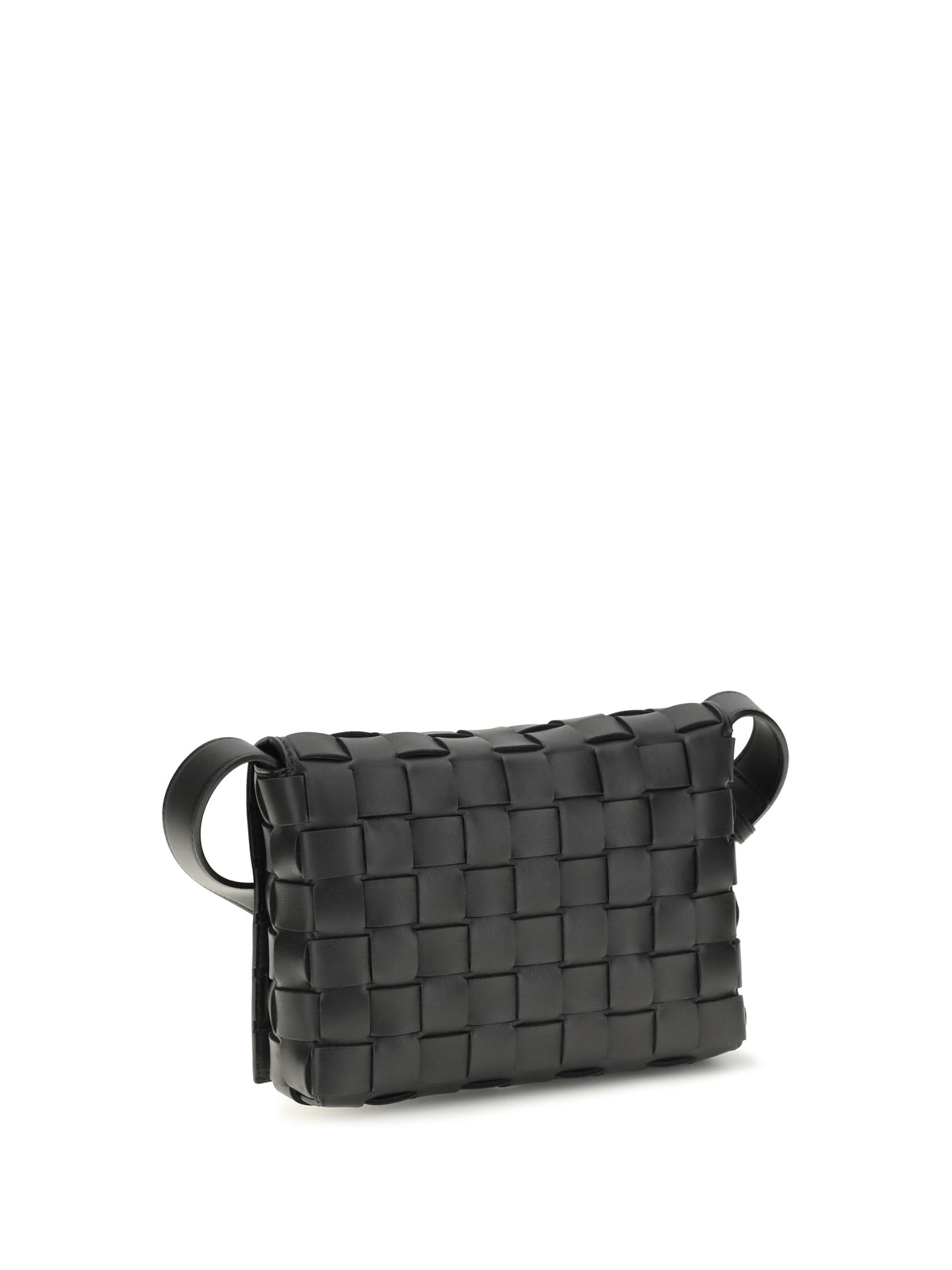 Bottega Veneta Orto Messenger Crossbody Bag - Black-Silver-Black