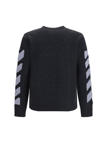 Off-White Diag Fuzzy crewneck Sweater - Anthracite