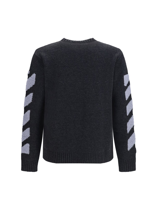 Off-White Diag Fuzzy crewneck Sweater - Anthracite