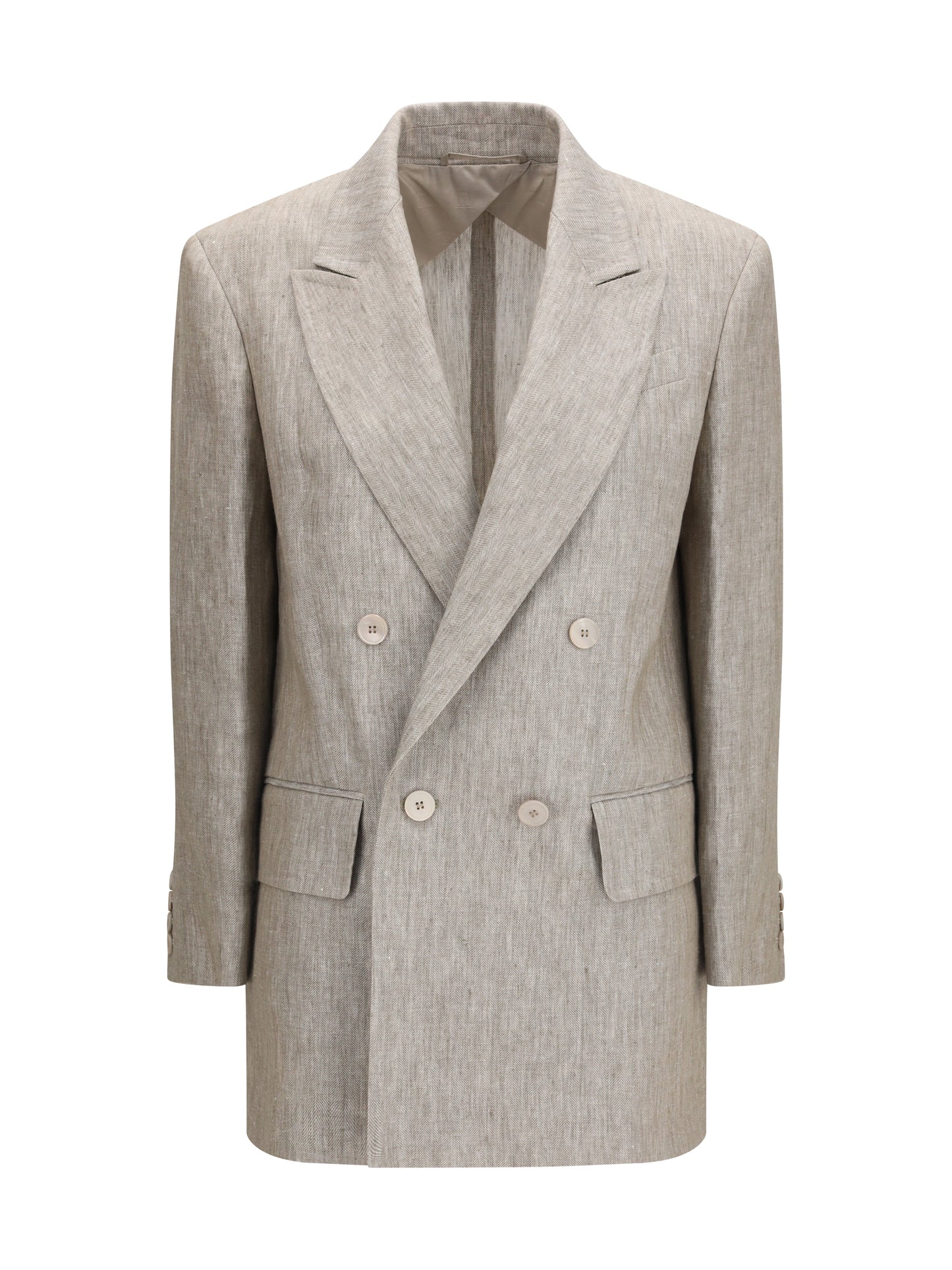 MAX MARA Olimpia double-breasted chevron linen Blazer