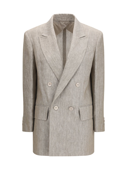 MAX MARA Olimpia double-breasted chevron linen Blazer