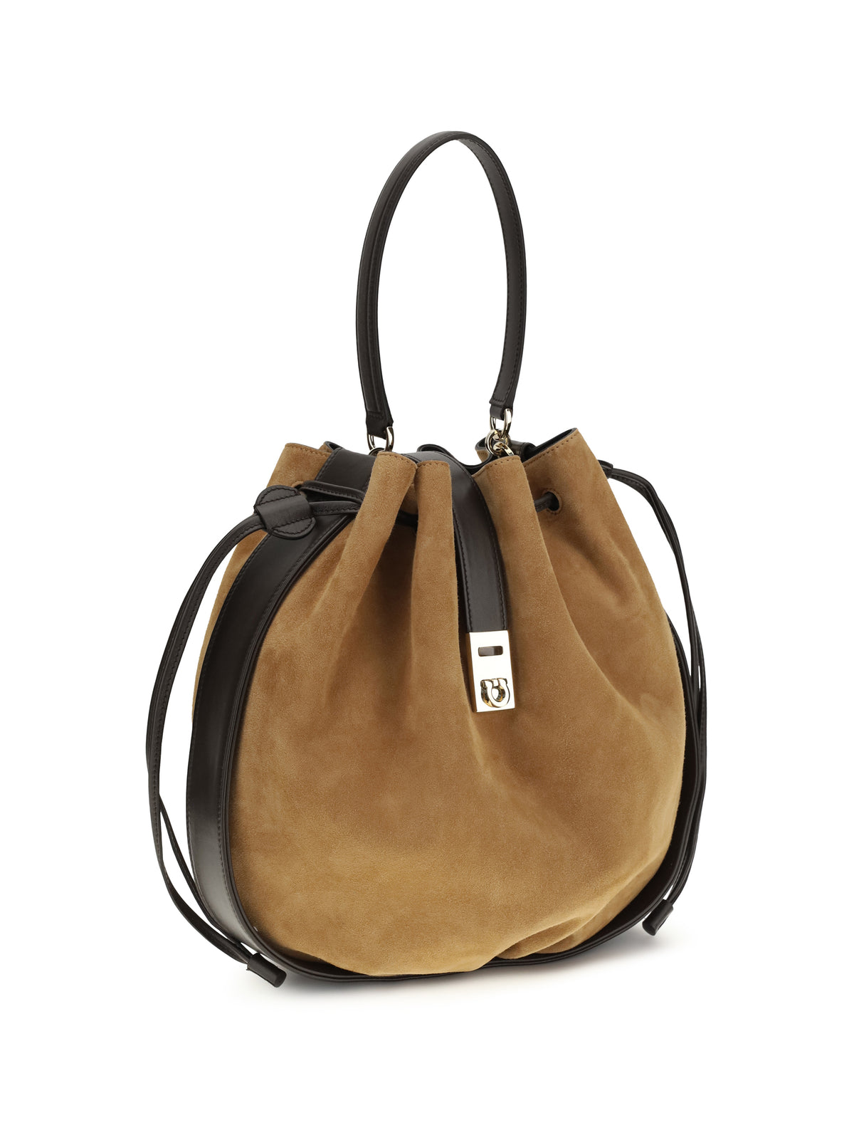 Ferragamo Hug Buckle Bucket Bag - Natural