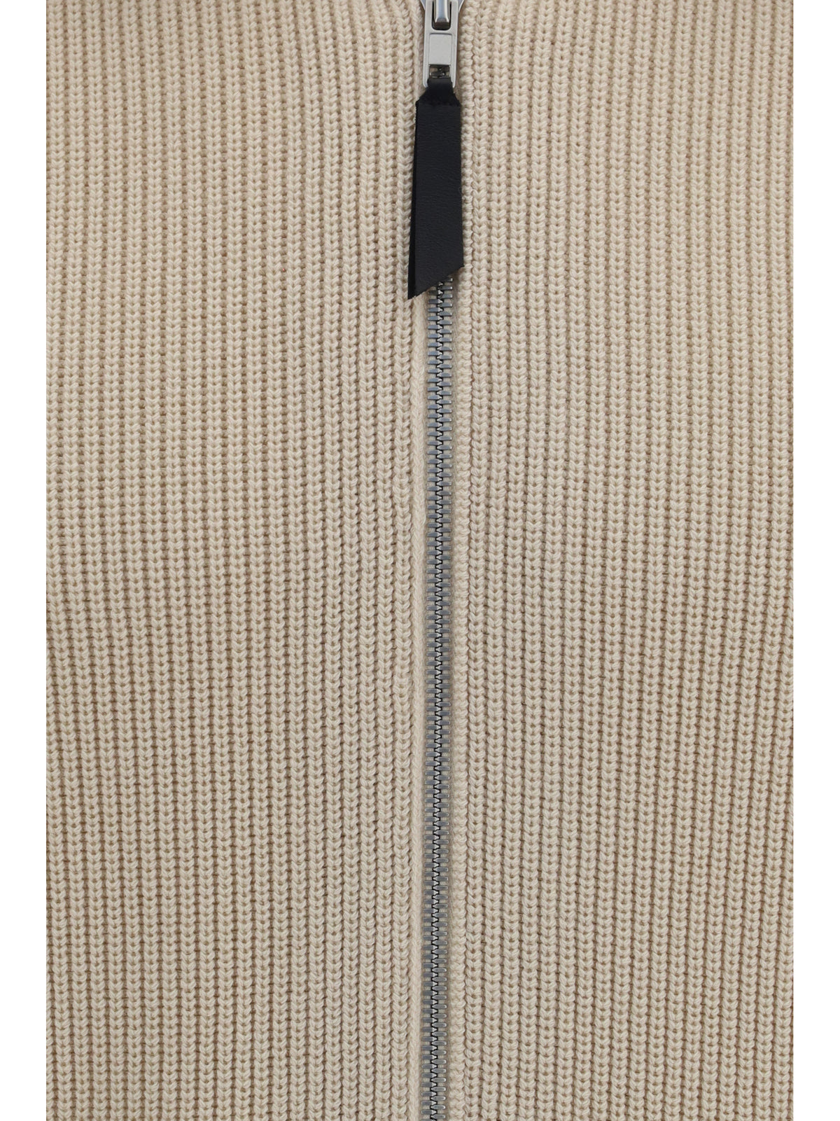 Maison Margiela Cotton zip-up Sweater - Ecru