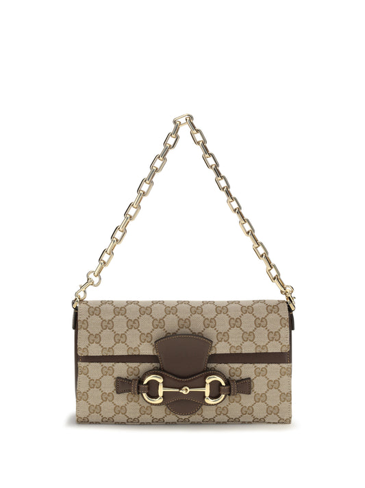 Gucci Medium Horsebit Ristretto Shoulder Bag - Vint.Sand/Dk Brown