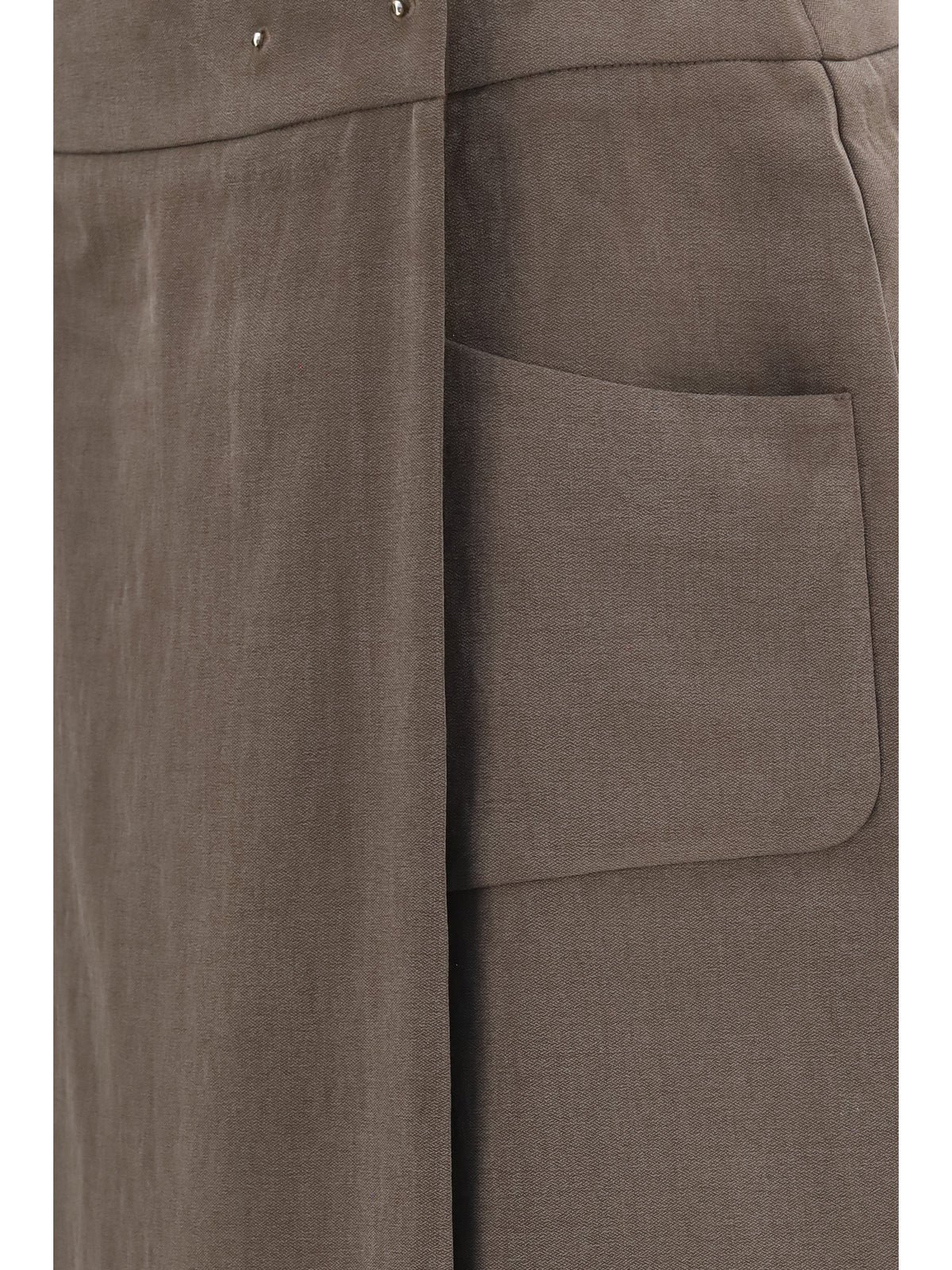 Giorgio Armani Silk and wool wrap Long Skirt with patch pocket - Mud
