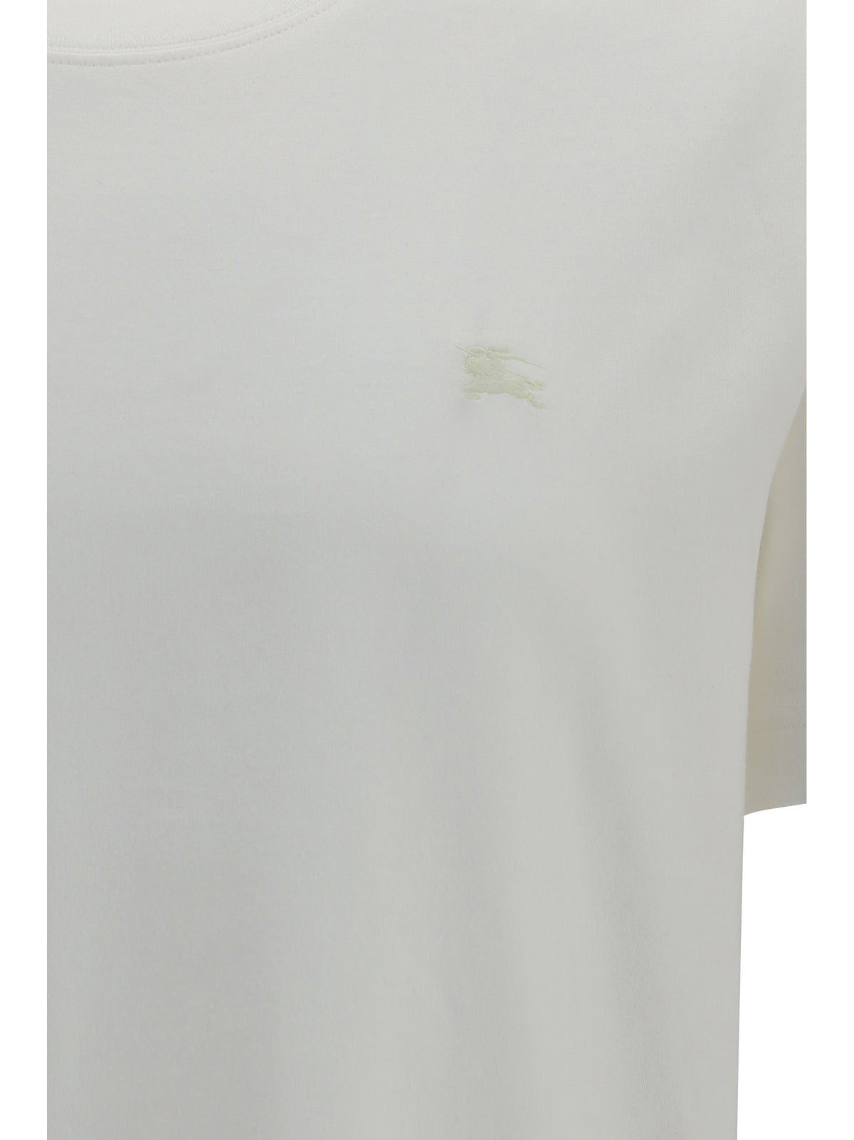Burberry Cotton T-shirt with embroidered logo - Chalk