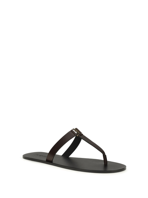 Saint Laurent Babylone thong Sandals - Coffee