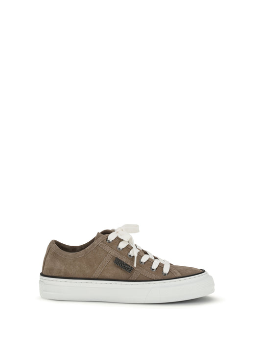 BRUNELLO CUCINELLI Shiny Tab suede Sneakers