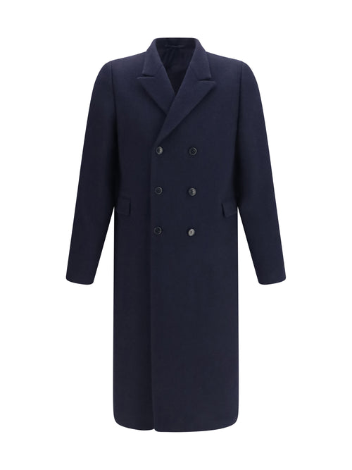 Prada Double-breasted Shetland wool Coat - Bleu