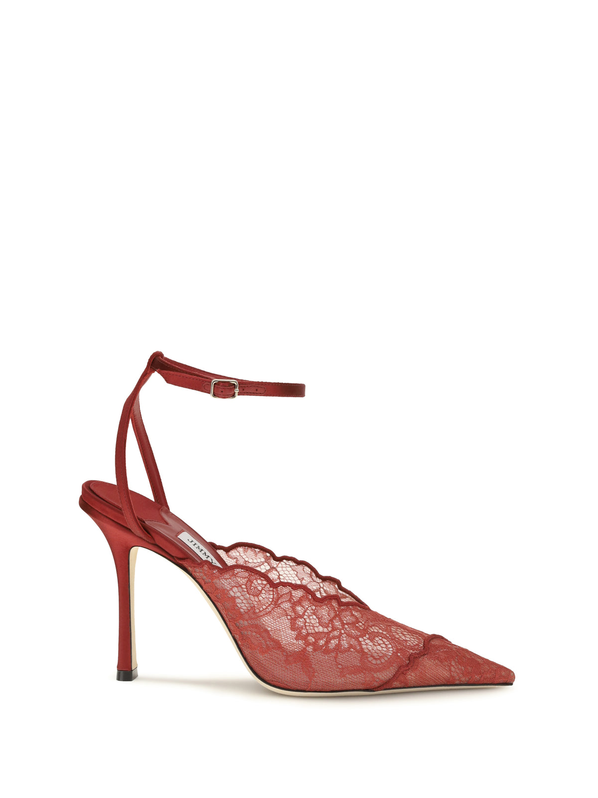 Jimmy Choo Faiz Metallic Lace Pumps - Ruby Red/Ruby Red
