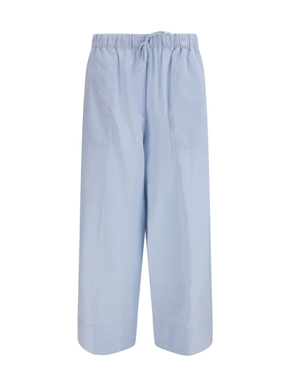 Toteme Cotton and linen blend palazzo Pants - Sky