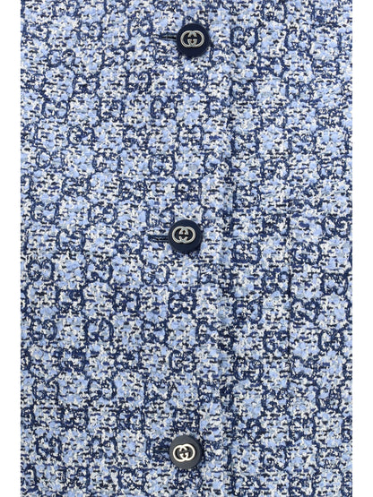 Gucci GG tweed Vest - Blue/Azure/Mc