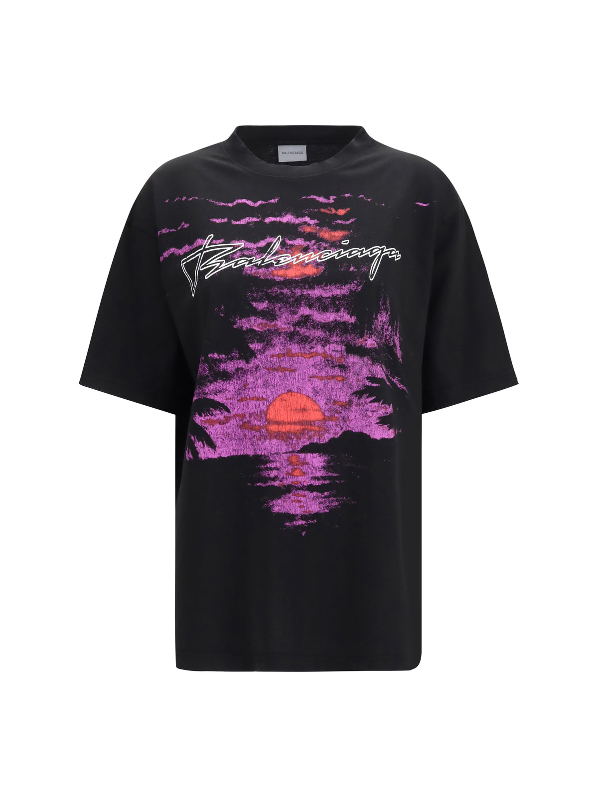 Balenciaga Printed cotton T-shirt - Black