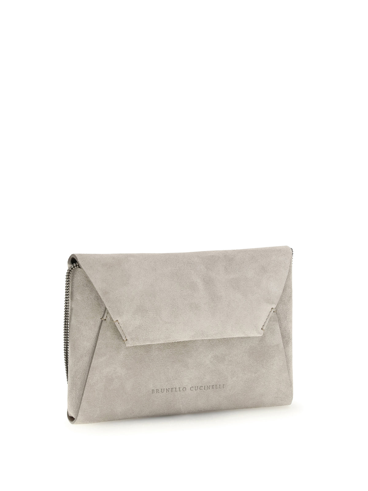 Brunello Cucinelli BC Duo suede Clutch Bag - Ice