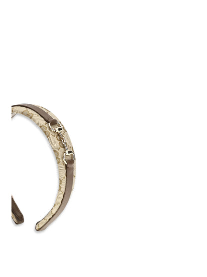 Gucci GG Monogram Headband with horsebit for Girl - Coffee/Dark Brown