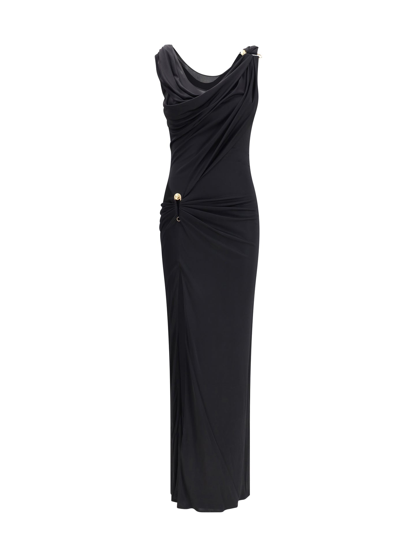 VERSACE Draped jersey long Dress
