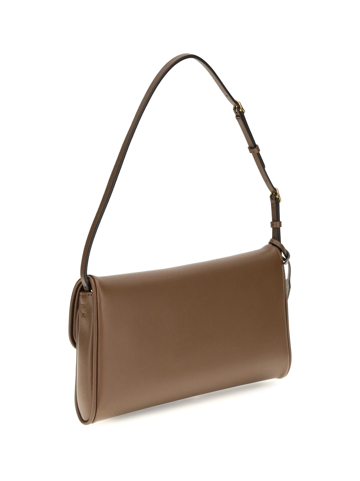 Valentino Garavani Devain leather Shoulder Bag - Wood Brown