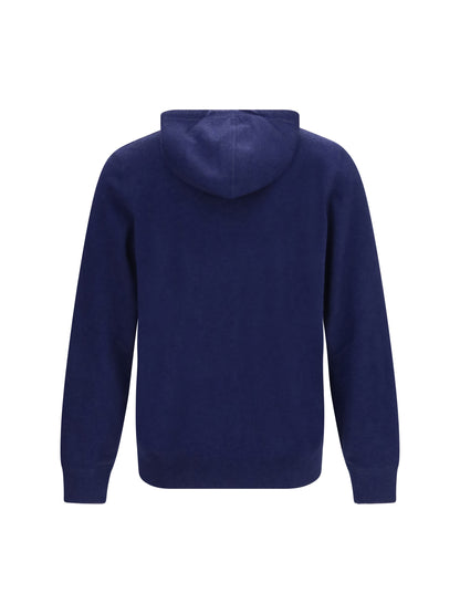 Brunello Cucinelli Cashmere zip up Hoodie - Dark Blue