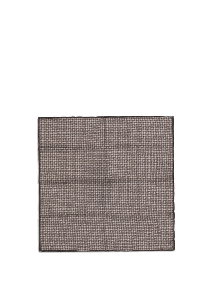 BRUNELLO CUCINELLI Silk Pocket Square with woven design
