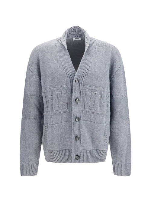 GCDS Buttoned logo Cardigan - Asphalt/Grey