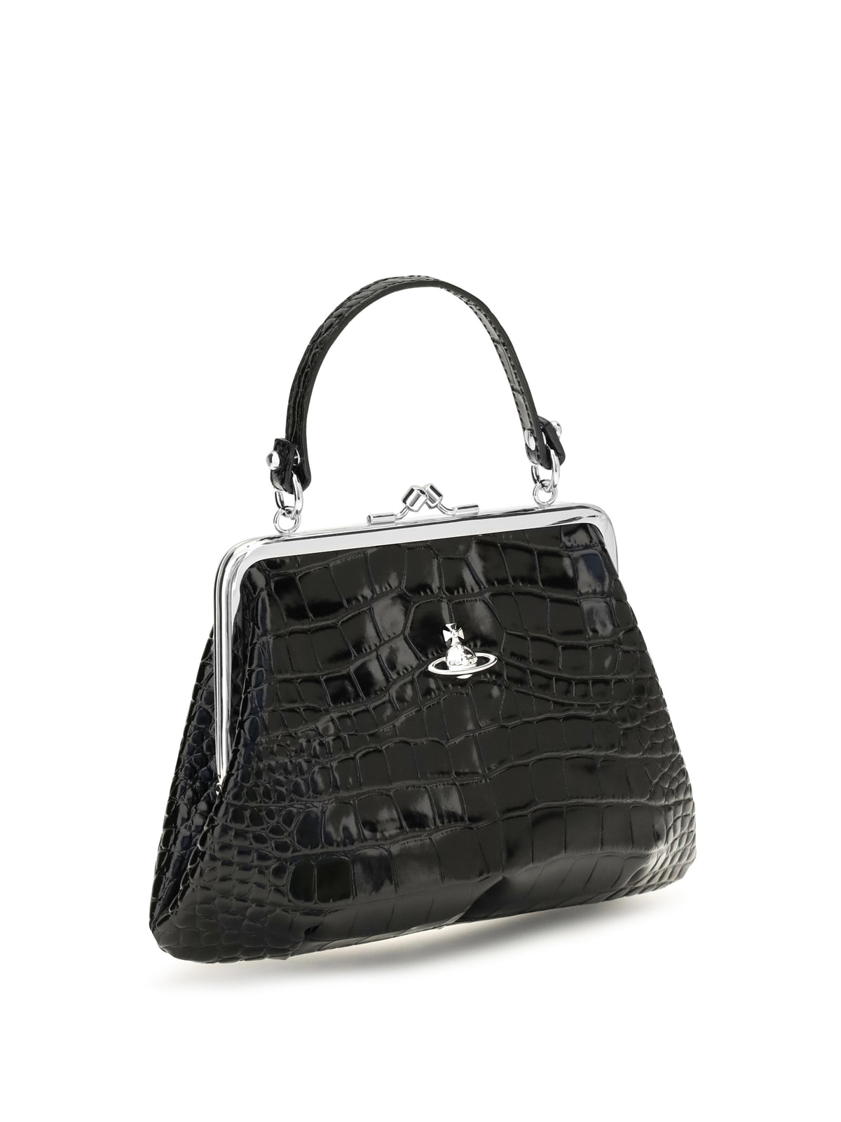 Vivienne Westwood Granny Frame crocodile effect Handbag - Black