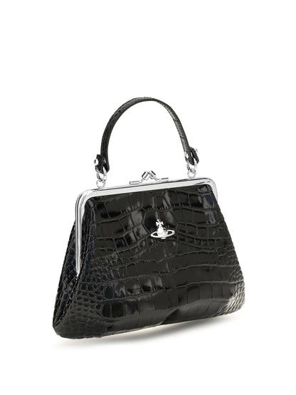 Vivienne Westwood Granny Frame crocodile effect Handbag - Black