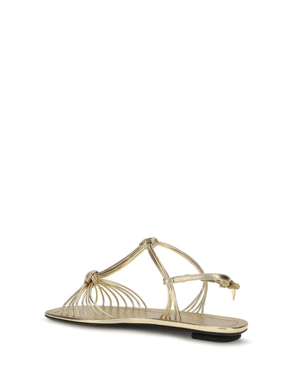 Prada Mordoré nappa Sandals - Platino