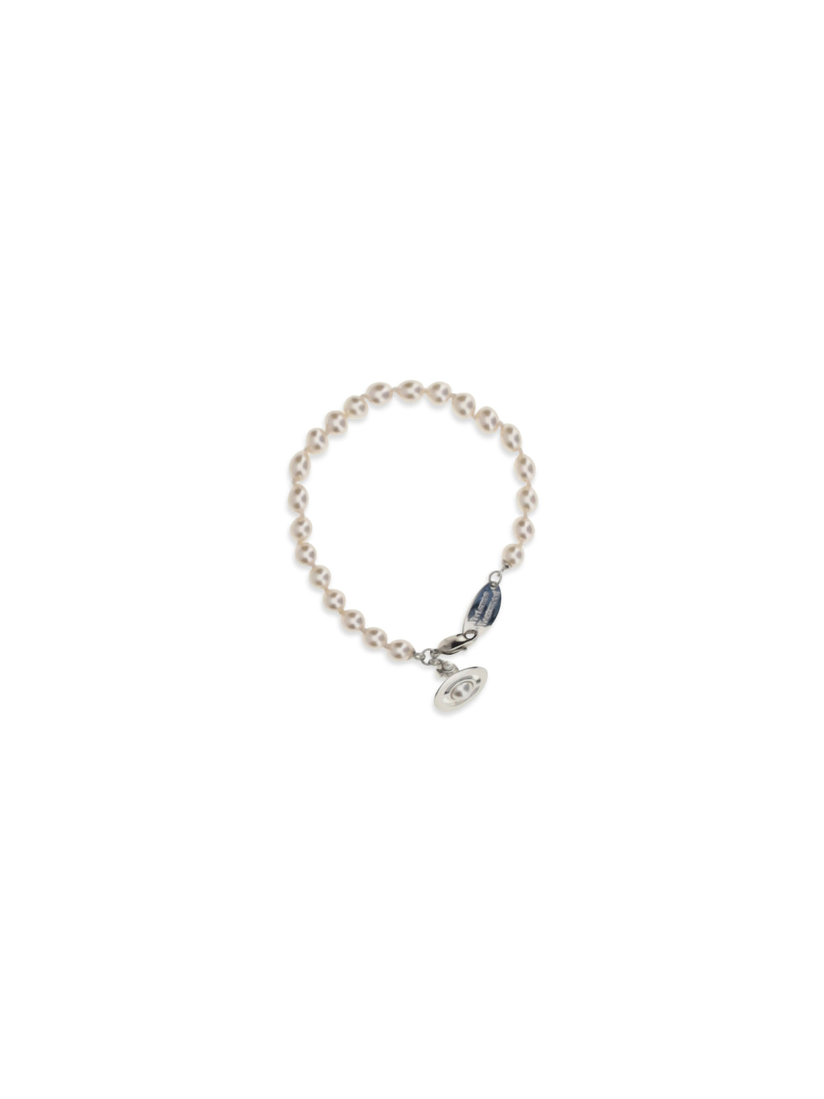 Vivienne Westwood Simonetta Pearl Bracelet - Platinum / Creamrose Pearl / White Ename