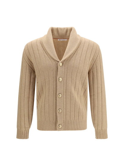 Brunello Cucinelli Ribbed cashmere Cardigan - Camel