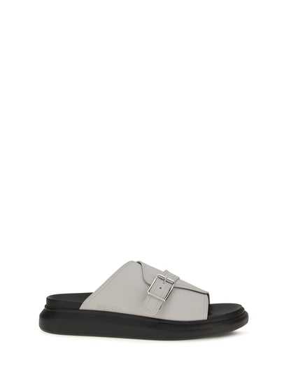 Alexander Mcqueen Buckle slide Sandals - Ash Grey