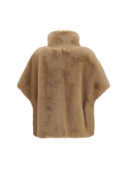Pinko Faux fur Jacket with buckle - Beige Toupe Caldo