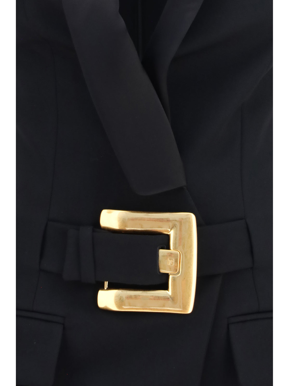 Balmain Grain de poudre belted Dress - Noir/Noir