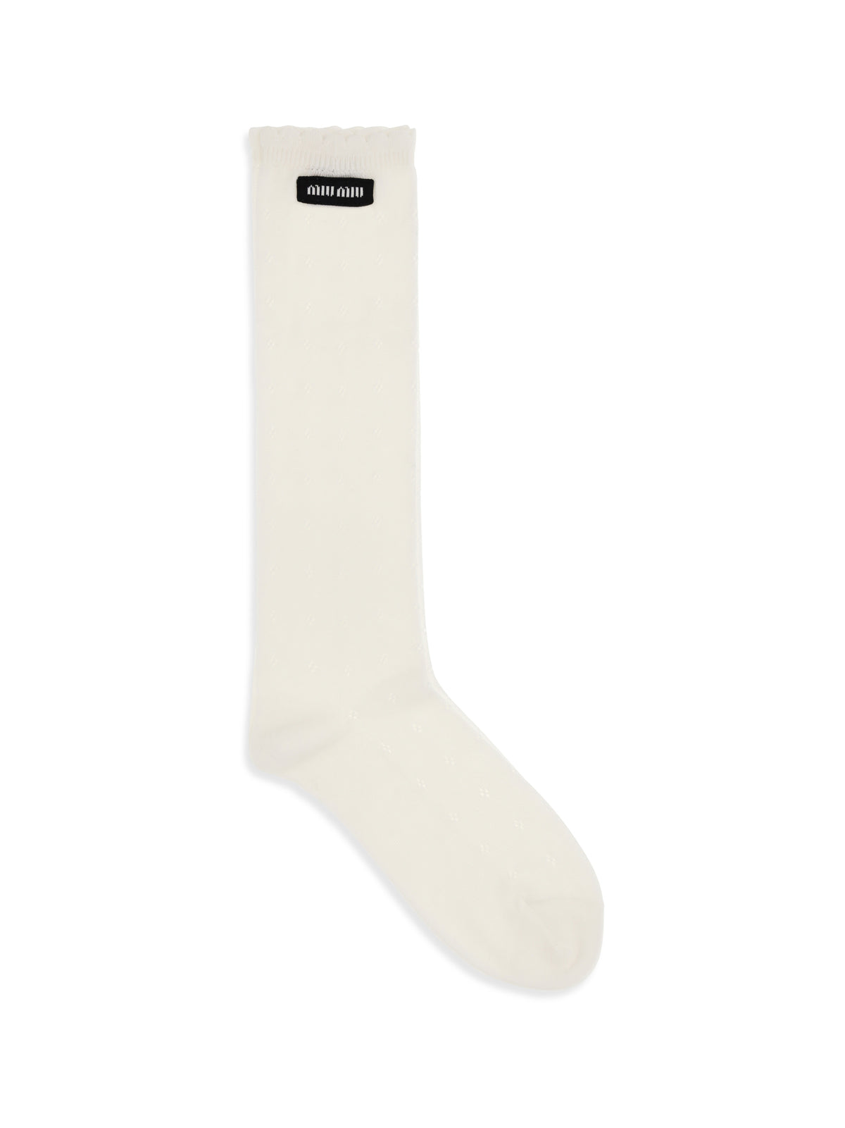 Miu Miu Cotton pointelle Socks - Natural