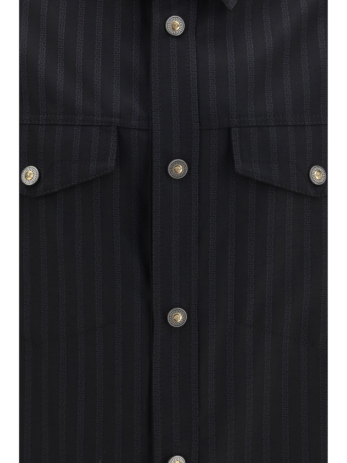 Versace Greca Monogram jacquard wool Shirt - Black
