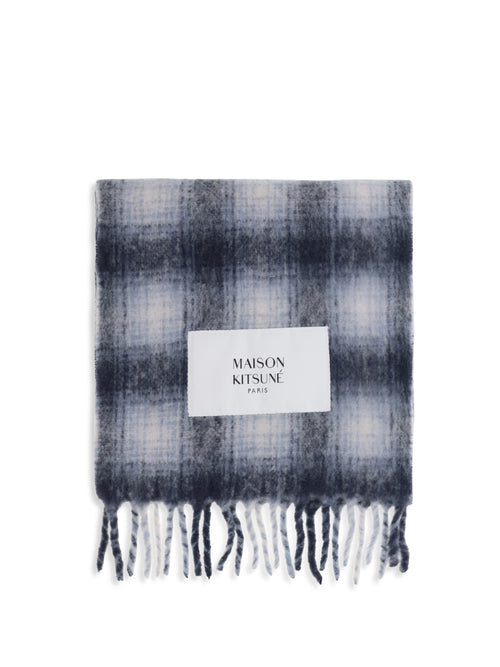 Maison Kitsuné Checked alpaca Scarf - Classic Navy/Anthracite