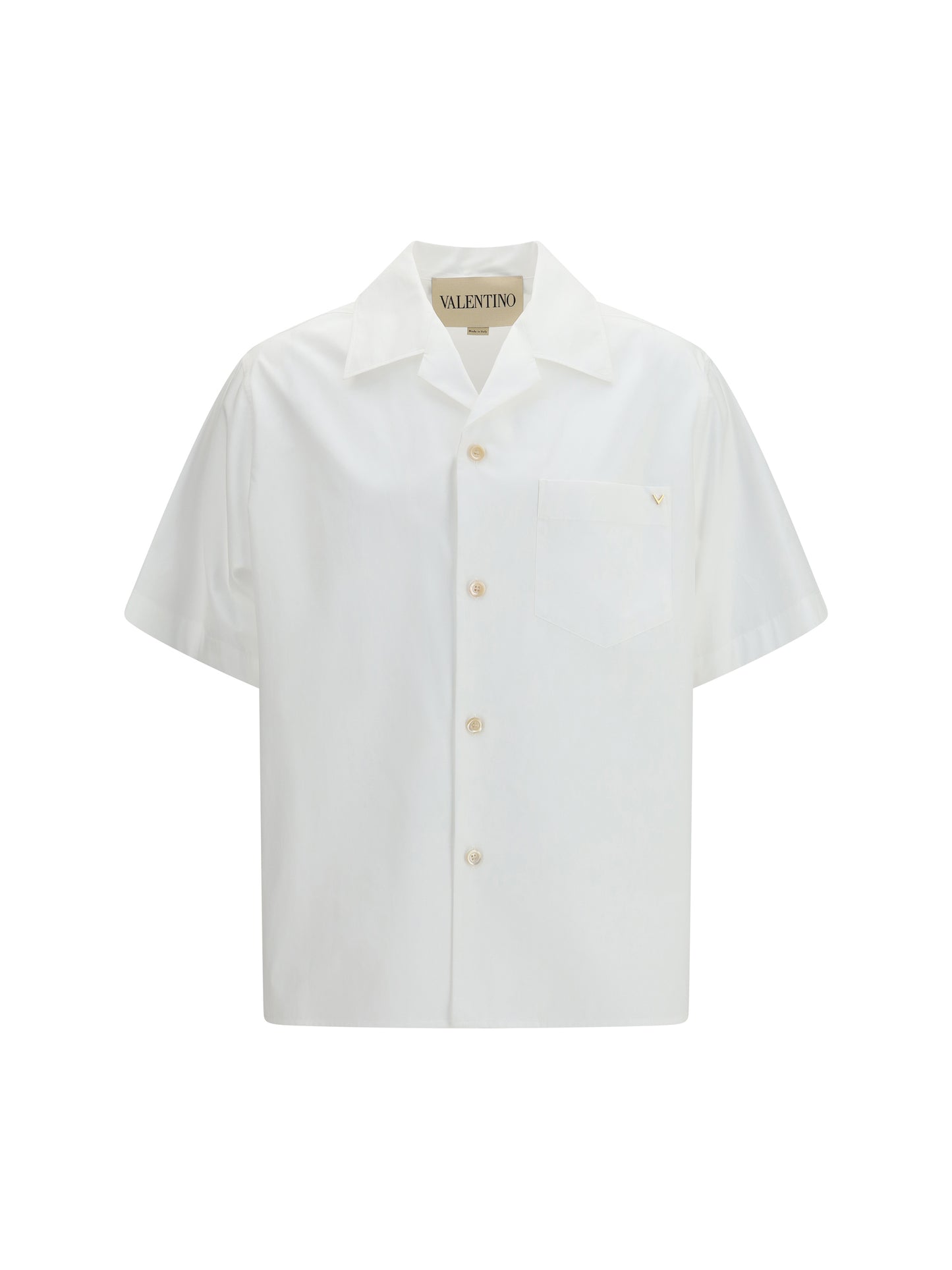 VALENTINO Cotton poplin bowling Shirt with VGold