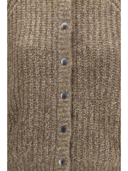 Brunello Cucinelli Sequin Cardigan - Fango+Camel